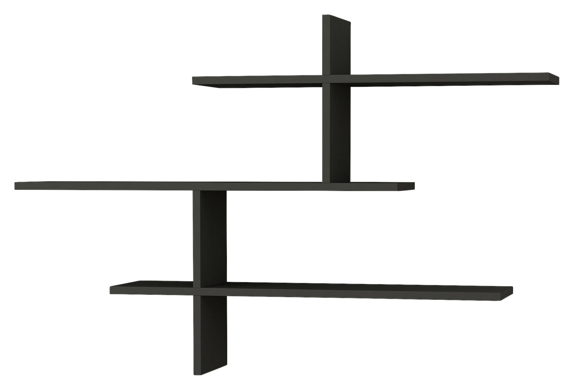 WANDREGAL 123/81/22 cm  - Anthrazit, Design, Holzwerkstoff (123/81/22cm) - Livetastic