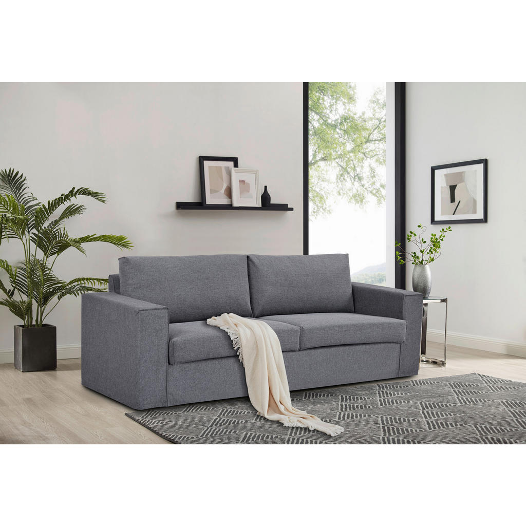 Thumbnail - Livetastic 3-Sitzer-Sofa, Dunkelgrau, Textil, Füllung: Polyester, 232x87x88 cm, Wohnzimmer, Sofas & Couches, Sofas, 3-Si...
