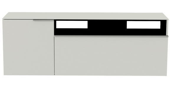 LOWBOARD Weiß, Alufarben  - Alufarben/Weiß, Design, Glas/Holzwerkstoff (160/65/45cm) - Moderano