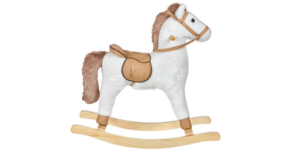 SCHAUKELPFERD  - Hellbraun/Weiß, Basics, Holz/Textil (74/30/64cm) - My Baby Lou