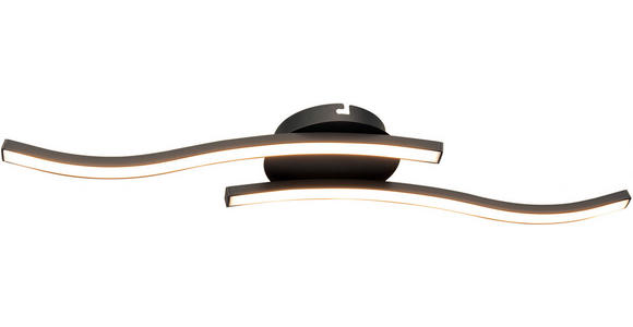 LED-DECKENLEUCHTE 55,5/12/7 cm - Schwarz, Basics, Kunststoff/Metall (55,5/12/7cm) - Novel