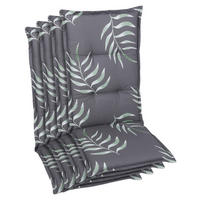 SESSELAUFLAGENSET in Anthrazit Blätter  - Anthrazit, Basics, Textil (50/7/120cm)