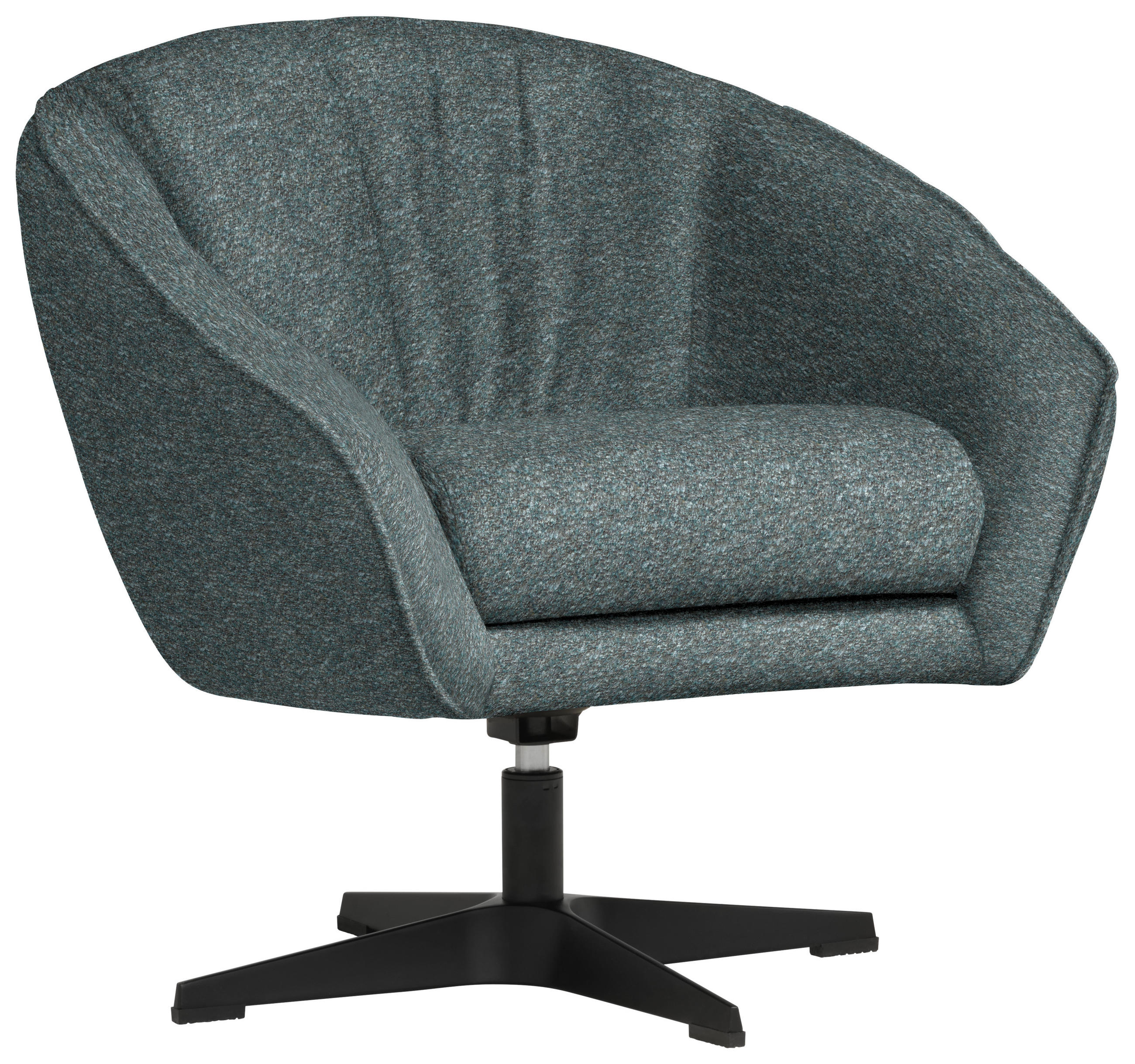 SESSEL in Bouclé Blaugrau  - Blaugrau/Schwarz, Design, Textil/Metall (80/78/80cm) - Stylife