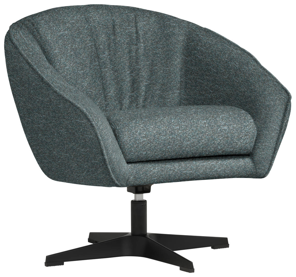 SESSEL in Bouclé Blaugrau  - Blaugrau/Schwarz, Design, Textil/Metall (80/78/80cm) - Stylife