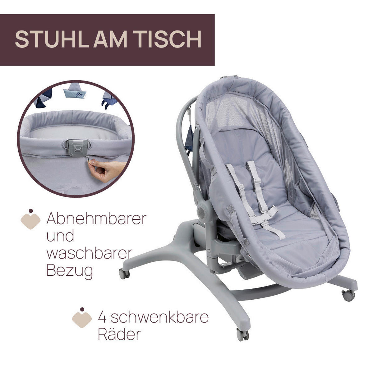 STUBENWAGEN BABY HUG PRO   - Grau, Basics (85/60/88-122cm) - Chicco