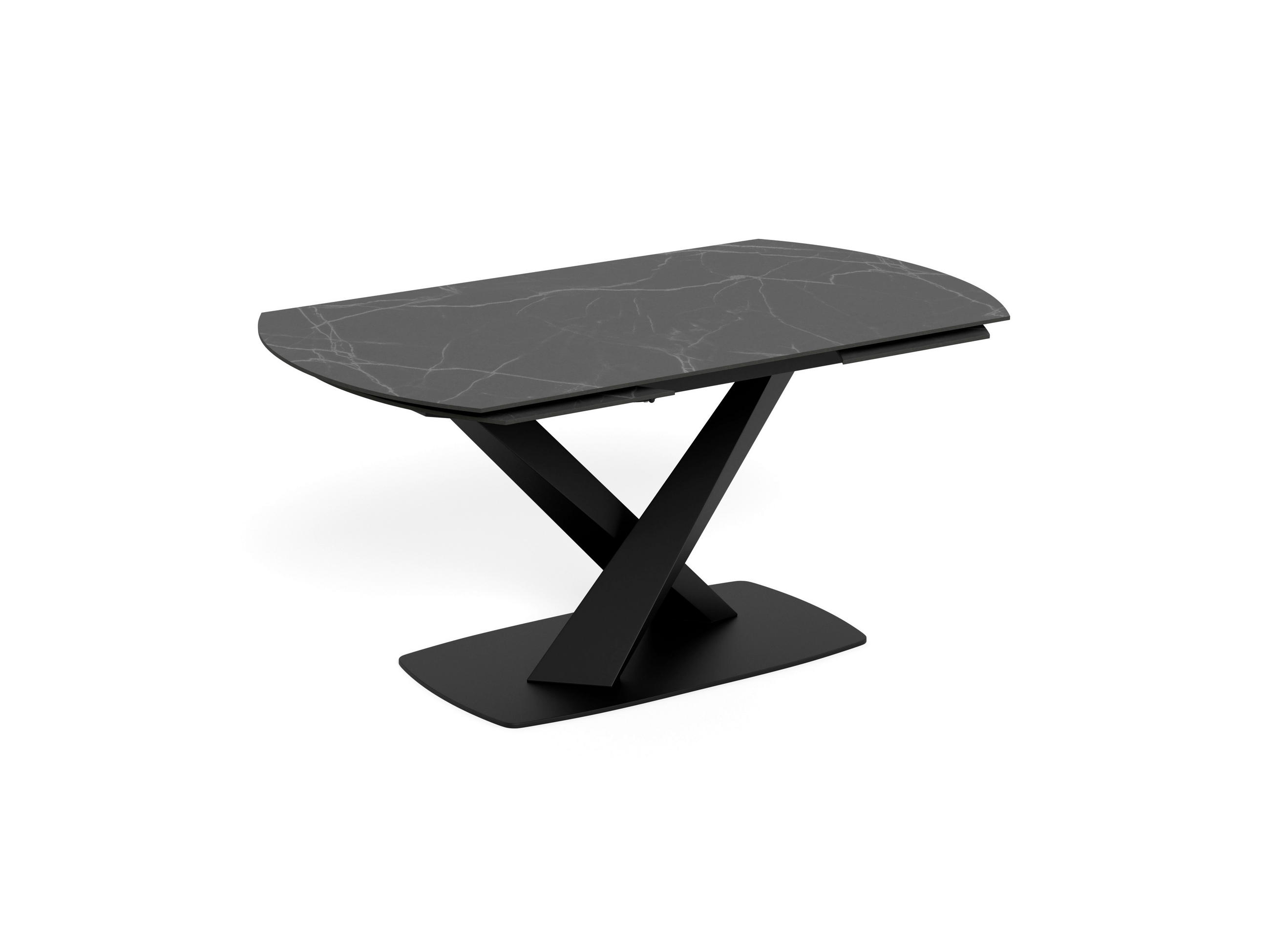 MATBORD svart rektangulär  utdragbar  - svart, Klassisk, metall/keramik (160-240/90/77cm) - Best Price