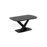 MATBORD svart rektangulär  utdragbar  - svart, Klassisk, metall/keramik (160-240/90/77cm) - Best Price