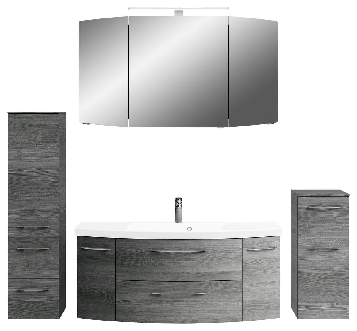 BADEZIMMER 5-teilig  in 181 cm  - Chromfarben/Graphitfarben, KONVENTIONELL, Glas/Holzwerkstoff (181cm) - Pelipal