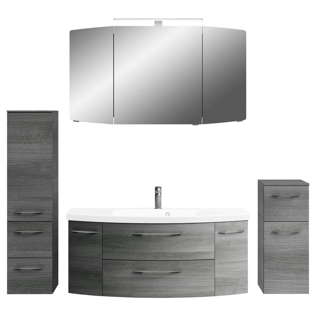 Thumbnail - Pelipal Badezimmer Cassca, Graphit, Metall, 5-teilig, 10 Fächer, insgesamt: 5,2 Schubladen, 181 cm, Made in Germany, hän...