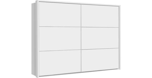 SCHWEBETÜRENSCHRANK  in Weiß  - Alufarben/Weiß, Design, Holzwerkstoff/Metall (270/210/61cm) - Carryhome