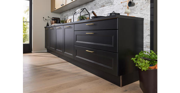 EINBAUKÜCHE - Schwarz, Design, Holzwerkstoff - Dieter Knoll