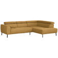 ECKSOFA in Chenille Currygelb  280/205 cm  - Currygelb/Schwarz, Design, Textil/Metall (280/205cm) - Xora