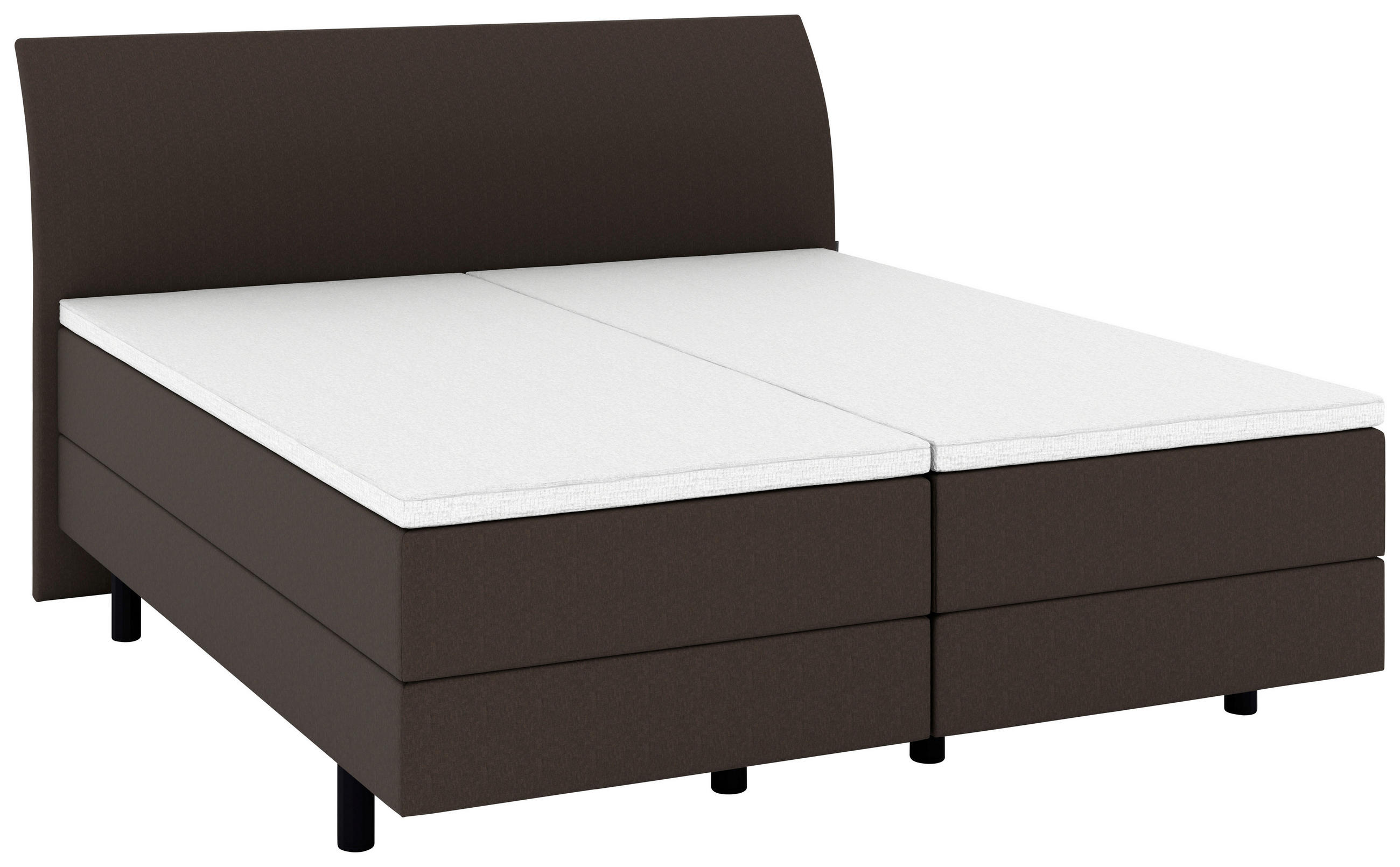 BOXSPRINGBETT 180/200 cm,  in Braun, gepolstertes Kopfteil, Topper, Matratzen, H4 + H4 = sehr fest  - Schwarz/Braun, KONVENTIONELL, Kunststoff/Textil (180/200cm) - Musterring