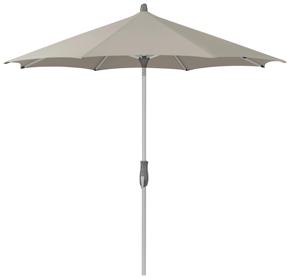 SONNENSCHIRM 330 cm Graubraun  - Graubraun/Alufarben, KONVENTIONELL, Textil/Metall (330/330cm) - Glatz