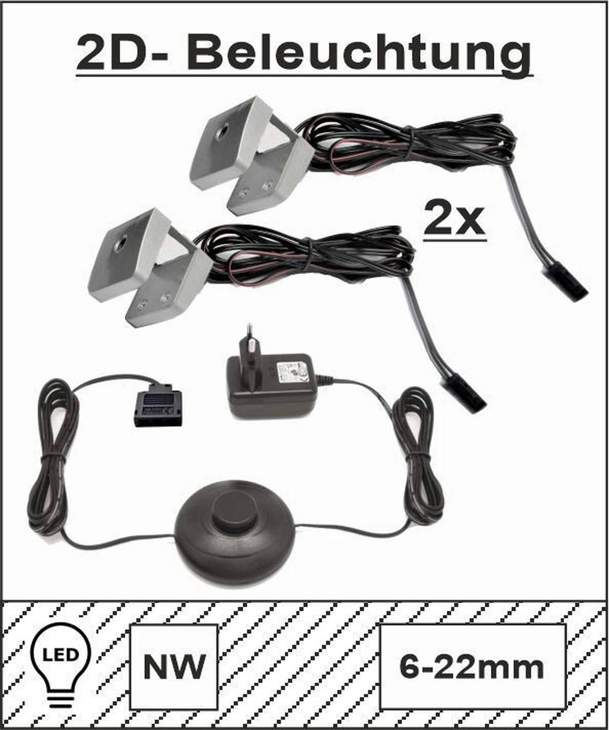 GLASBODENBELEUCHTUNGS-SET  - Grau, Design, Kunststoff - Livetastic