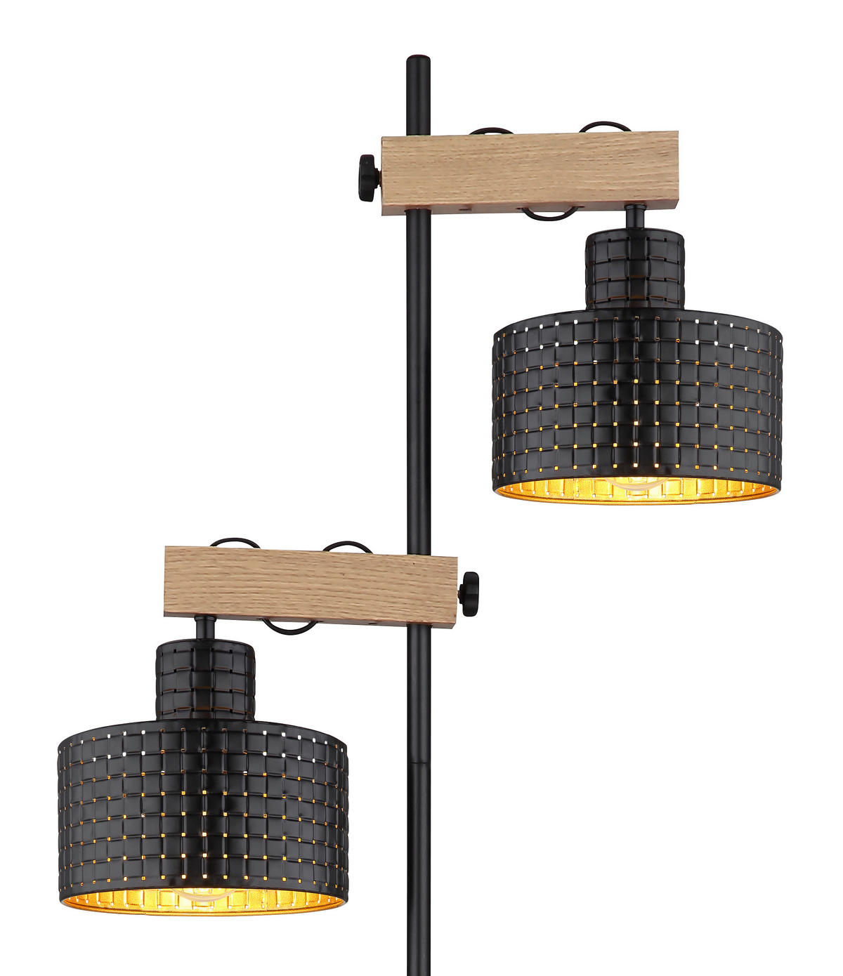 STEHLEUCHTE 44/25/168 cm    - Dunkelbraun/Goldfarben, Design, Holzwerkstoff/Kunststoff (44/25/168cm) - Globo