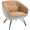 COCKTAILSESSEL in Struktur Echtleder Grau, Naturfarben, Orange  - Anthrazit/Naturfarben, Design, Leder/Textil (76/80/73cm) - Joop!