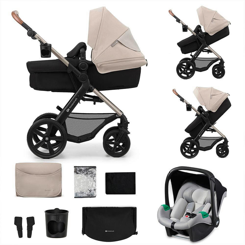 KOLICA ZA SPAVANJE  Moov 2  - svijetlo siva/crna, Basics, metal/tekstil (86.5/60cm) - kinderkraft