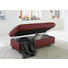 HOCKER Echtleder Brombeere - Brombeere/Alufarben, Basics, Leder/Metall (133/44/66cm) - Beldomo Premium