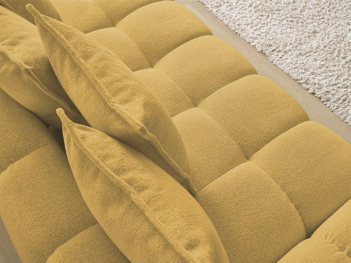 SCHLAFSOFA EVEREST  mit Armteil links, Armteil rechts Flachgewebe Gelb  - Gelb/Schwarz, MODERN, Kunststoff/Textil (278/115/90cm) - Livetastic