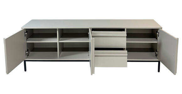 LOWBOARD WABI in 180/60,5/40 cm - Schwarz/Grau, Design, Holz/Holzwerkstoff (180/60,5/40cm) - Xora