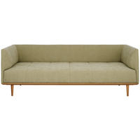BIGSOFA  in Flachgewebe Grün  - Eichefarben/Grün, Design, Holz/Textil (220/77/120cm) - Joka