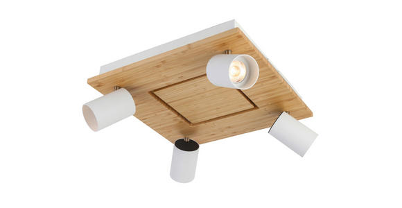 LED-STRAHLER 40/40/14 cm - Schwarz/Naturfarben, KONVENTIONELL, Naturmaterialien/Kunststoff (40/40/14cm) - Novel