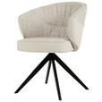 ARMLEHNSTUHL  in Eisen Webstoff, Mikrofaser  - Beige/Schwarz, Design, Textil/Metall (61/82,5/63cm) - Novel
