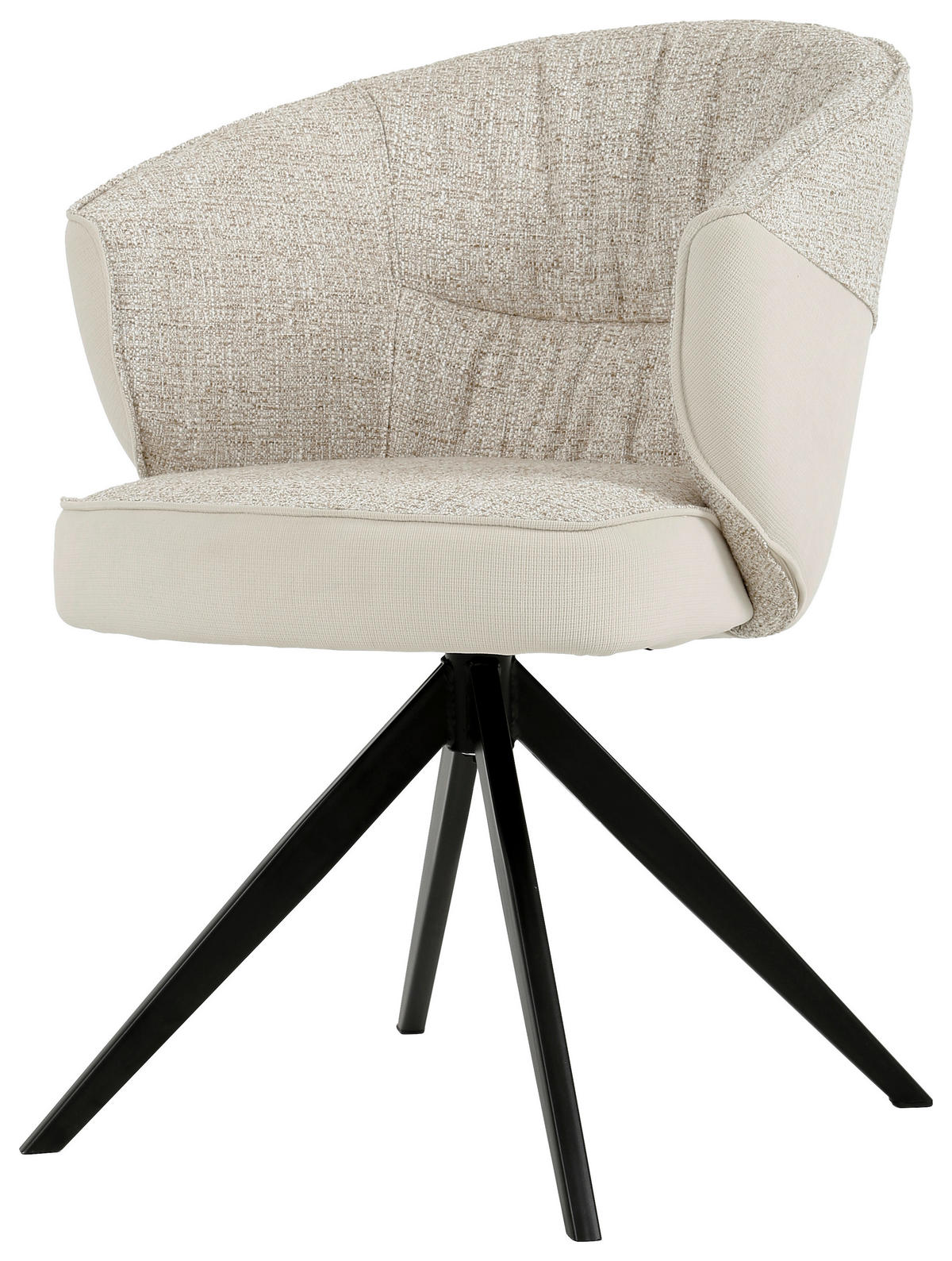 ARMLEHNSTUHL  in Eisen Webstoff, Mikrofaser  - Beige/Schwarz, Design, Textil/Metall (61/82,5/63cm) - Novel