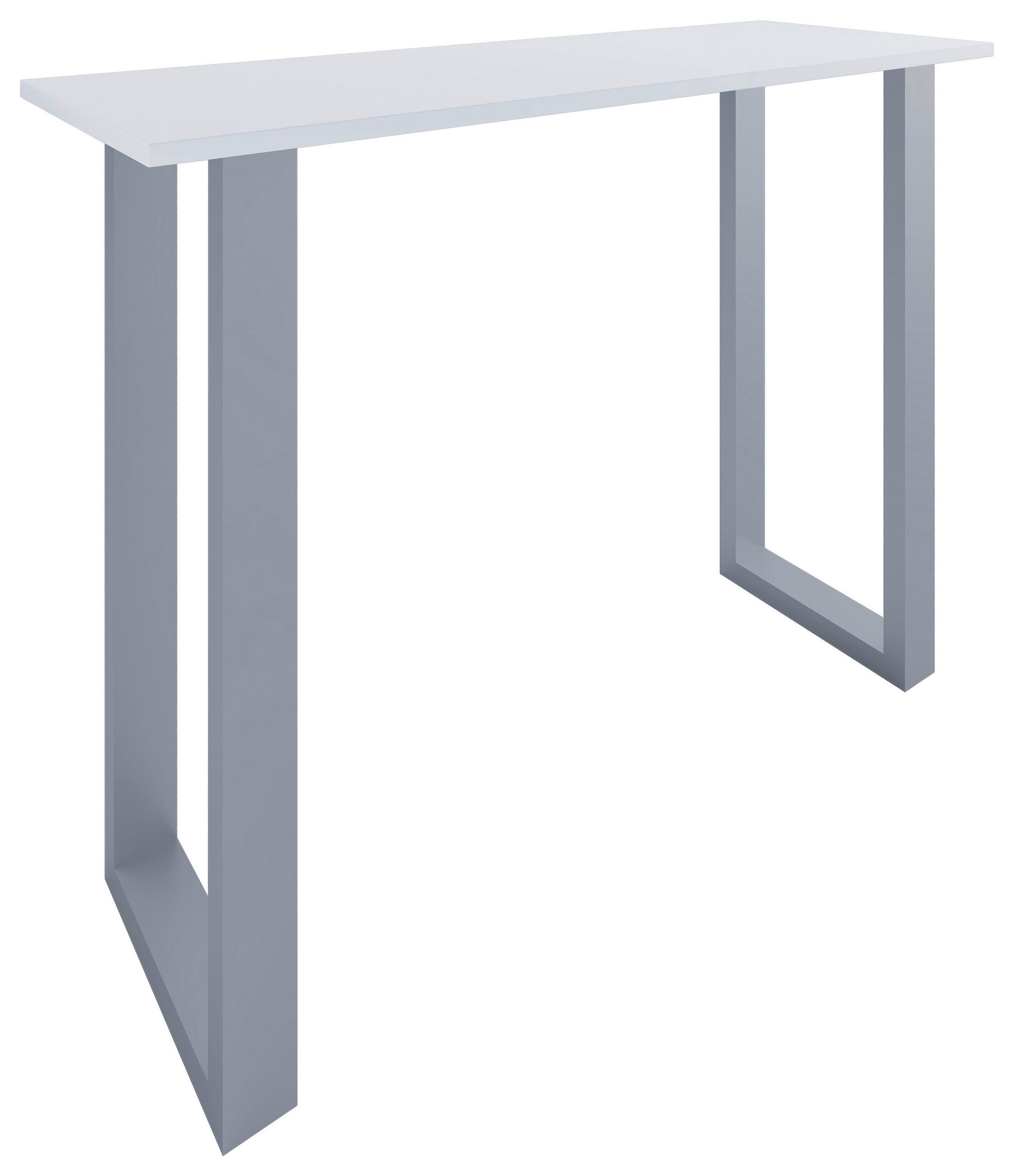 BARTISCH in Metall, Holzwerkstoff 140/102/50 cm   - Silberfarben/Weiß, KONVENTIONELL, Holzwerkstoff/Metall (140/102/50cm)