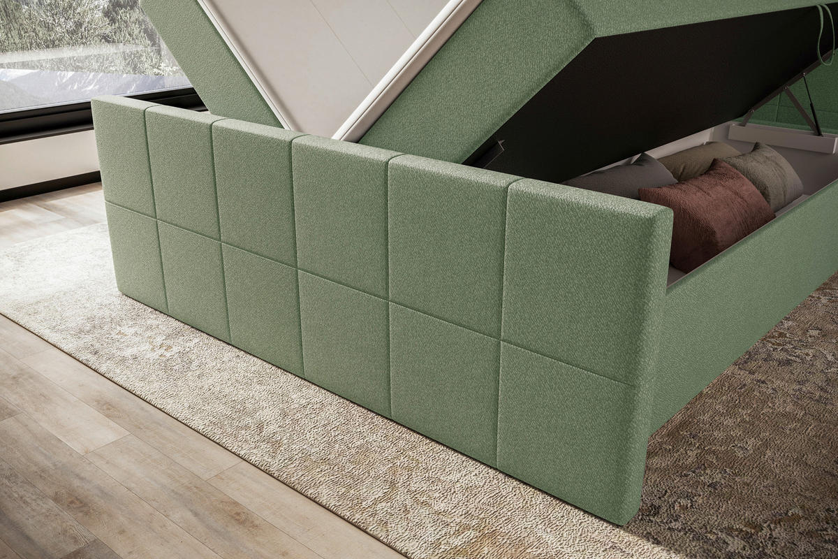 BOXBETT 140/200 cm  in Grün  - Grün, KONVENTIONELL, Kunststoff/Textil (140/200cm) - Boxxx