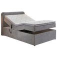 BOXSPRINGBETT 100/200 cm  in Hellgrau  - Hellgrau/Schwarz, KONVENTIONELL, Kunststoff/Textil (100/200cm) - Carryhome