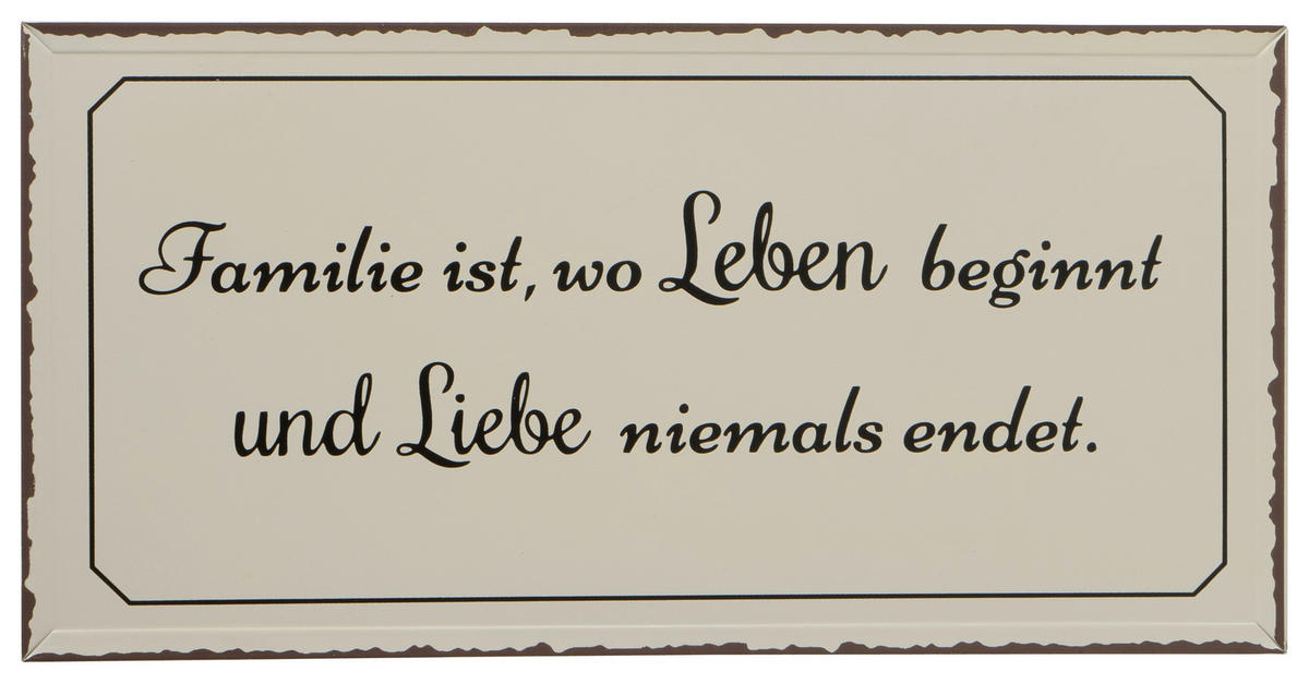 DEKOSCHILD 40/20 cm  - Creme, Basics, Metall (40/20cm)