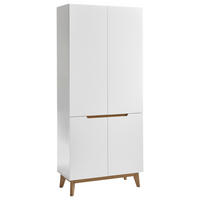 GARDEROBENSCHRANK Cervo  in 85/196/40 cm  - Weiss/Eichefarben, Design, Holz/Holzwerkstoff (85/196/40cm)