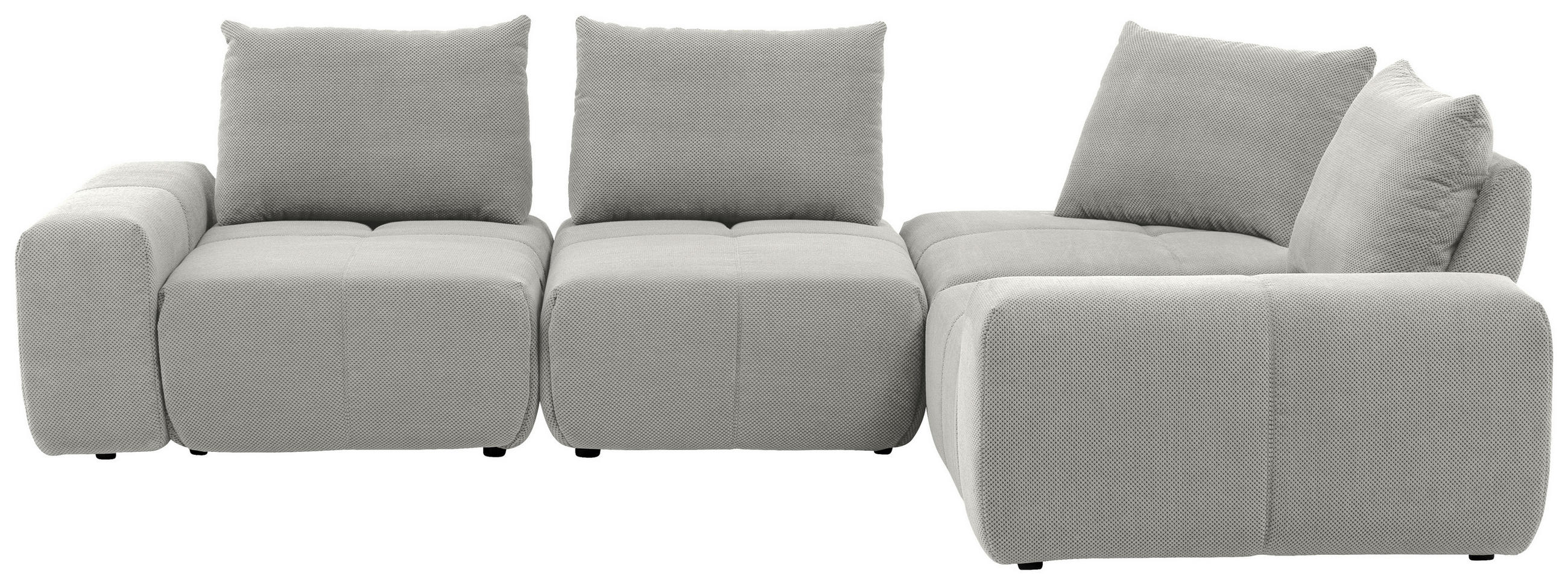 ECKSOFA  in Velours Greige  326/236 cm  - Greige/Schwarz, Design, Kunststoff/Textil (326/236cm) - Xora