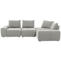 ECKSOFA  in Velours Greige  326/236 cm  - Greige/Schwarz, Design, Kunststoff/Textil (326/236cm) - Xora