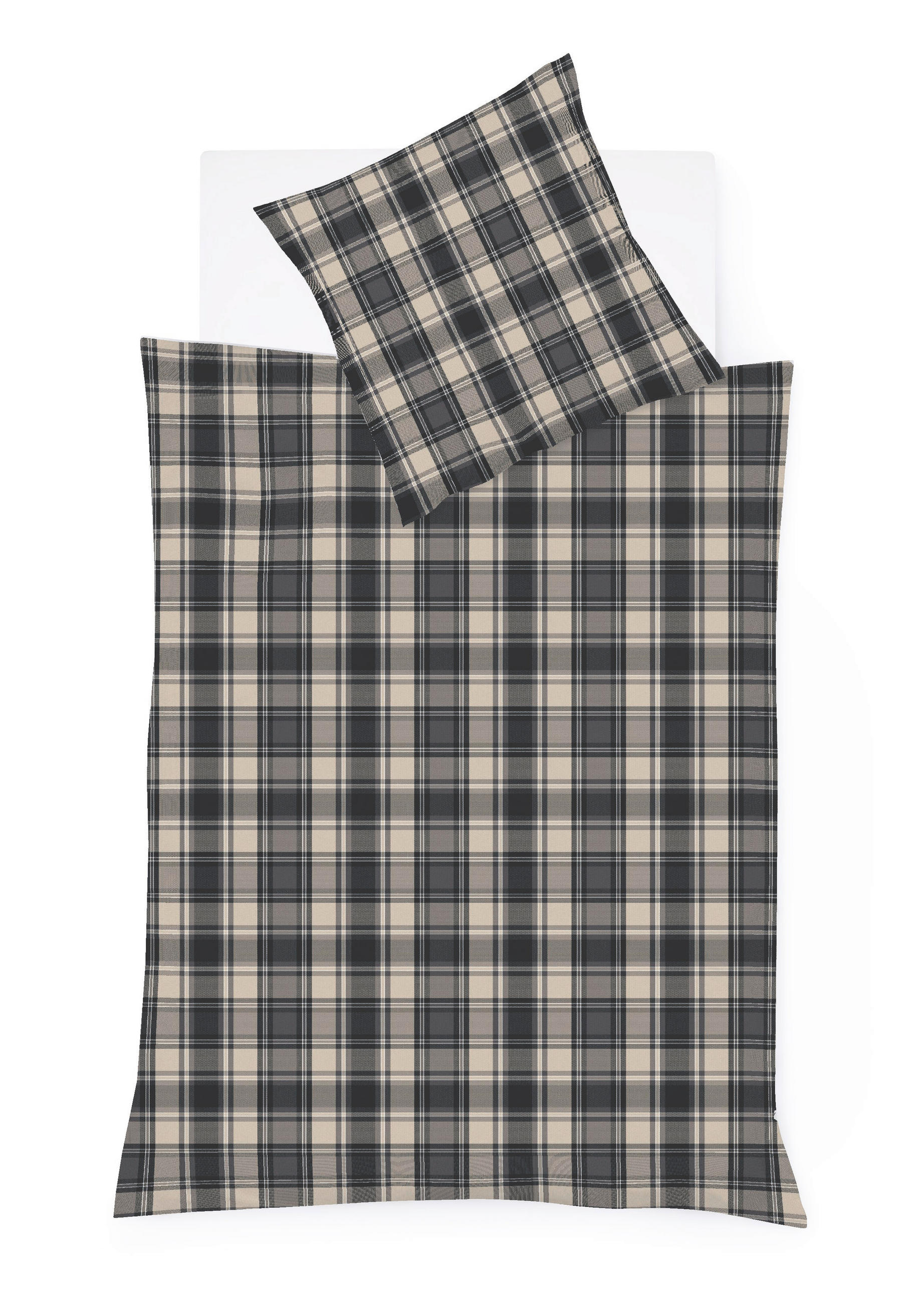 BETTWÄSCHE Lech Flanell 200/220 cm  - Anthrazit, Design, Textil (200/220cm) - Fleuresse