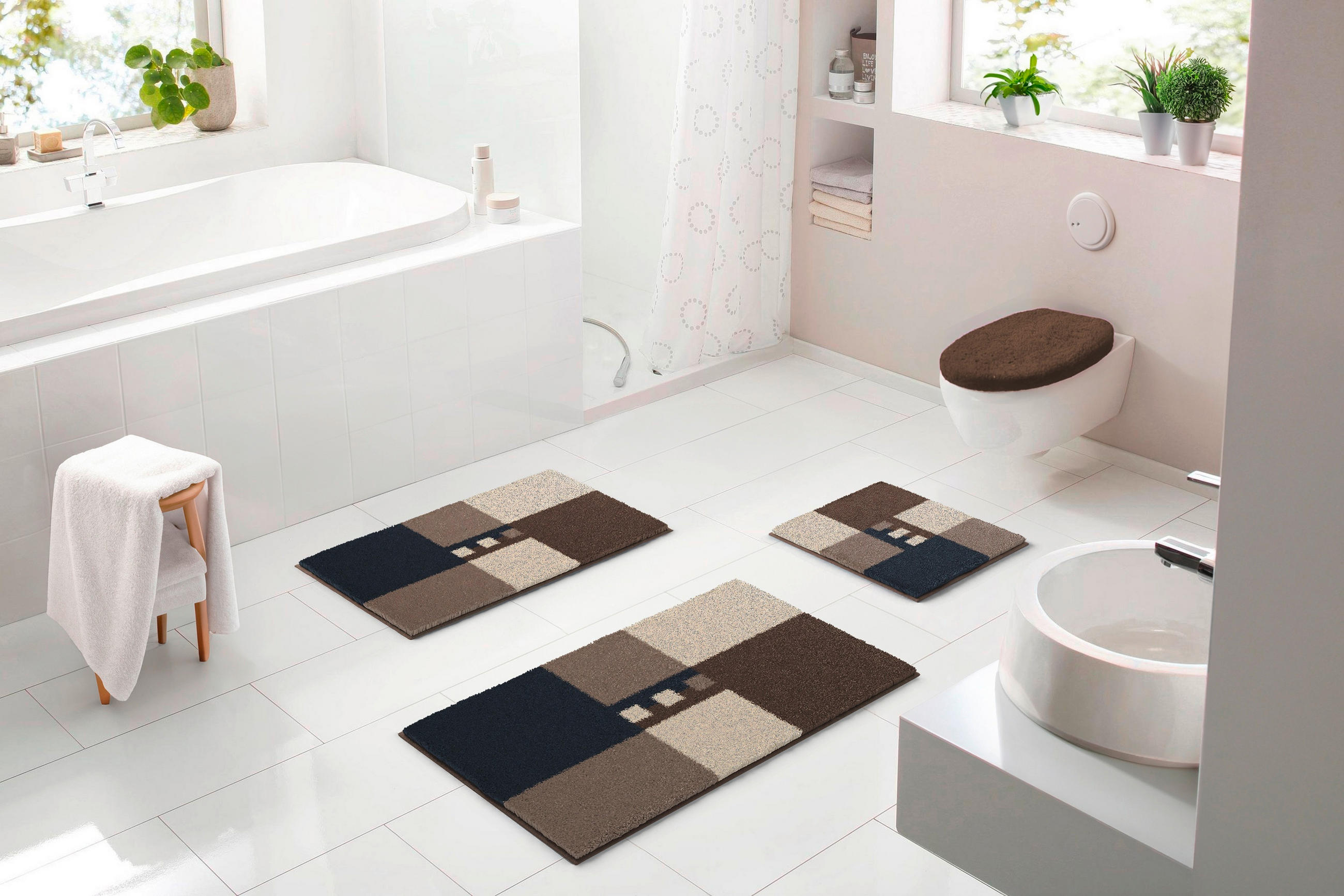 BADEMATTE Braun 60/90 cm  - Braun, Basics, Kunststoff/Textil (60/90cm) - Grund