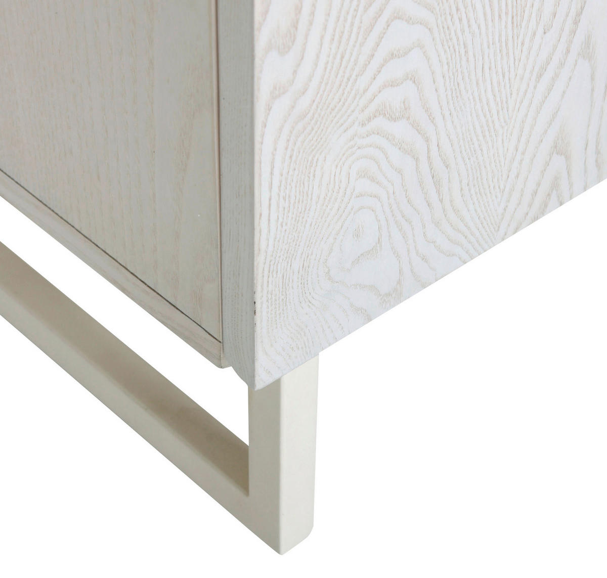 VITRINE  in furniert, massiv Esche Weiß  - Eschefarben/Schwarz, MODERN, Glas/Holz (80/190/43cm) - Lomoco