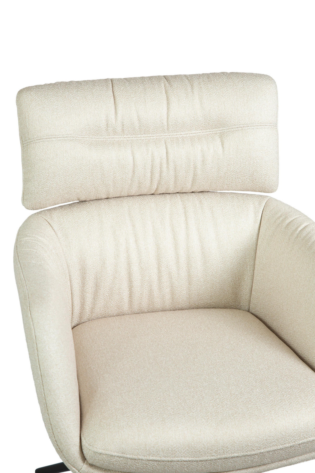 ARMLEHNSTUHL  Stoffauswahl, Sitzfläche 360° drehbar, automatische Rückholfunktion Webstoff  Schwarz, Beige  - Beige/Schwarz, Design, Textil/Metall (62/92/66cm) - Dieter Knoll