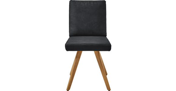 STUHL in Mikrofaser Textil, Holzwerkstoff - Eichefarben/Dunkelgrau, Design, Holzwerkstoff/Textil (46/94/58cm) - Dieter Knoll