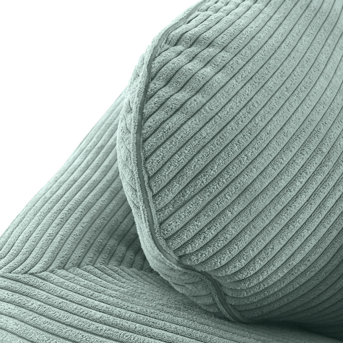 3-SITZER-SOFA Cord Mintgrün  - Dunkelbraun/Mintgrün, KONVENTIONELL, Holz/Textil (215/70/90cm) - home24