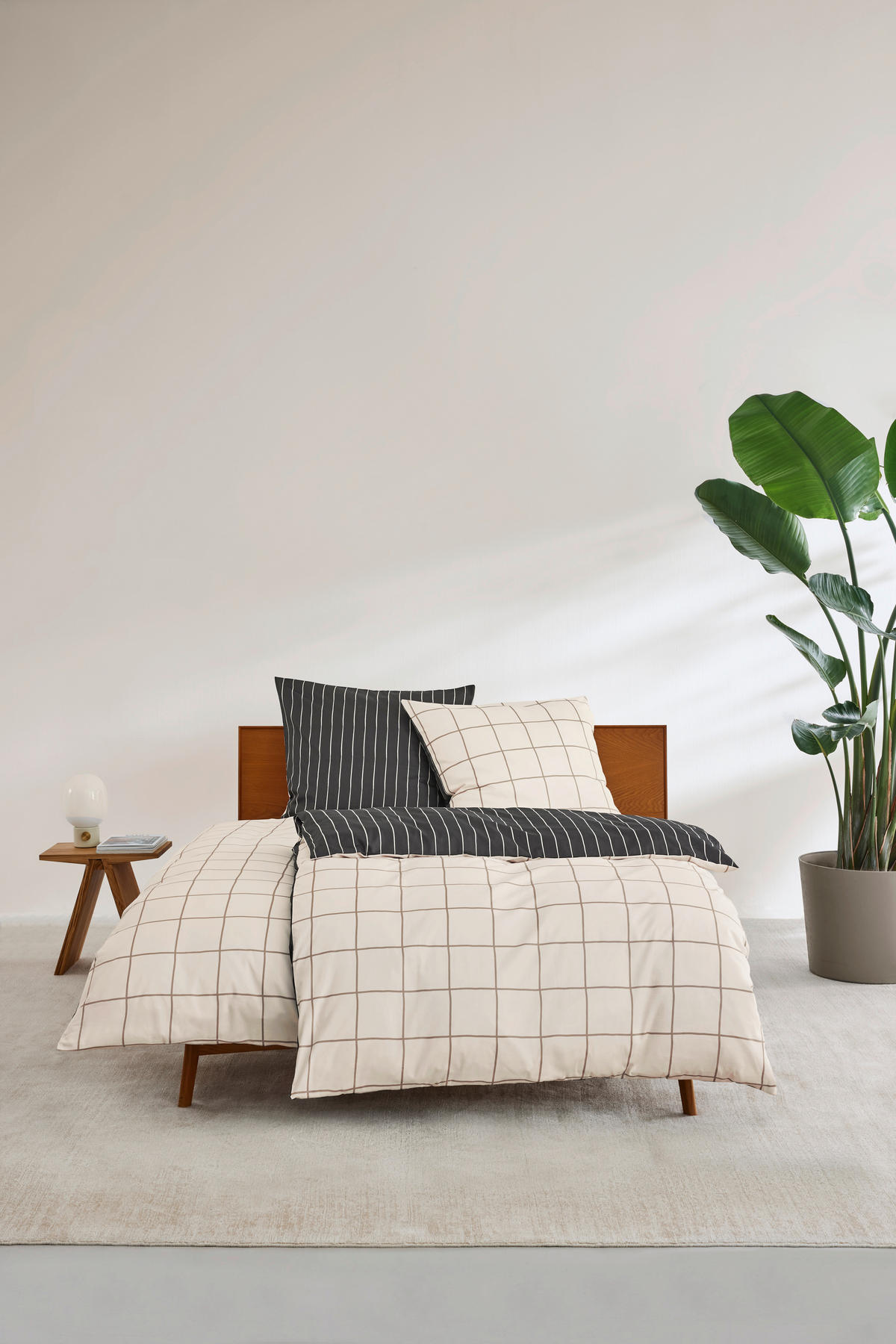 WENDEBETTWÄSCHE Makosatin 140/200 cm  - Beige/Grau, Design, Textil (140/200cm) - S. Oliver