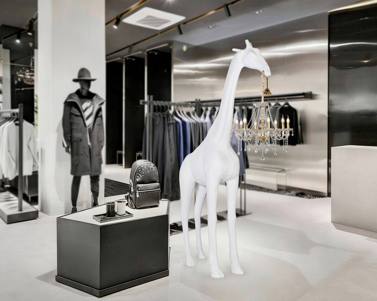 DEKOGIRAFFE - Transparent/Goldfarben, LIFESTYLE, Kunststoff/Metall (76/186/260cm) - Glandor