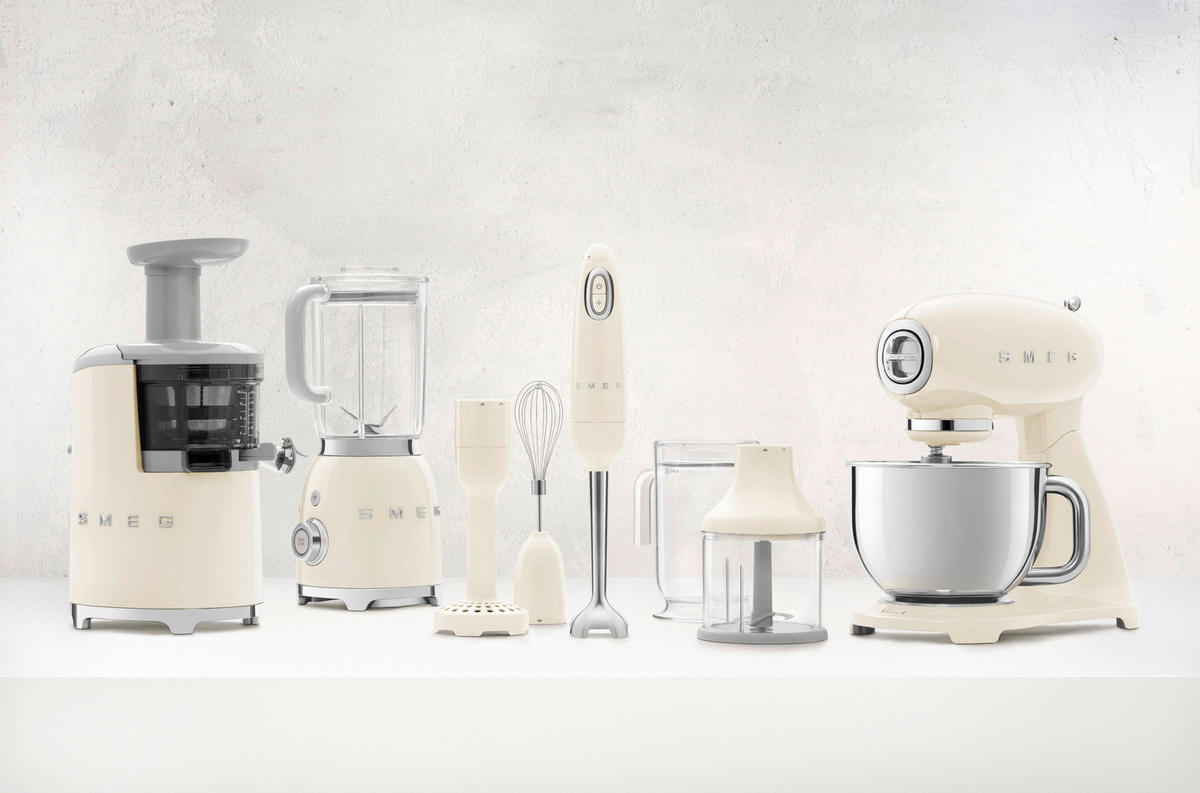 KÜCHENMASCHINE 50'S STYLE SMF03CREU  - Creme/Alufarben, Basics, Metall (40,2/37,8/22,1cm) - SMEG