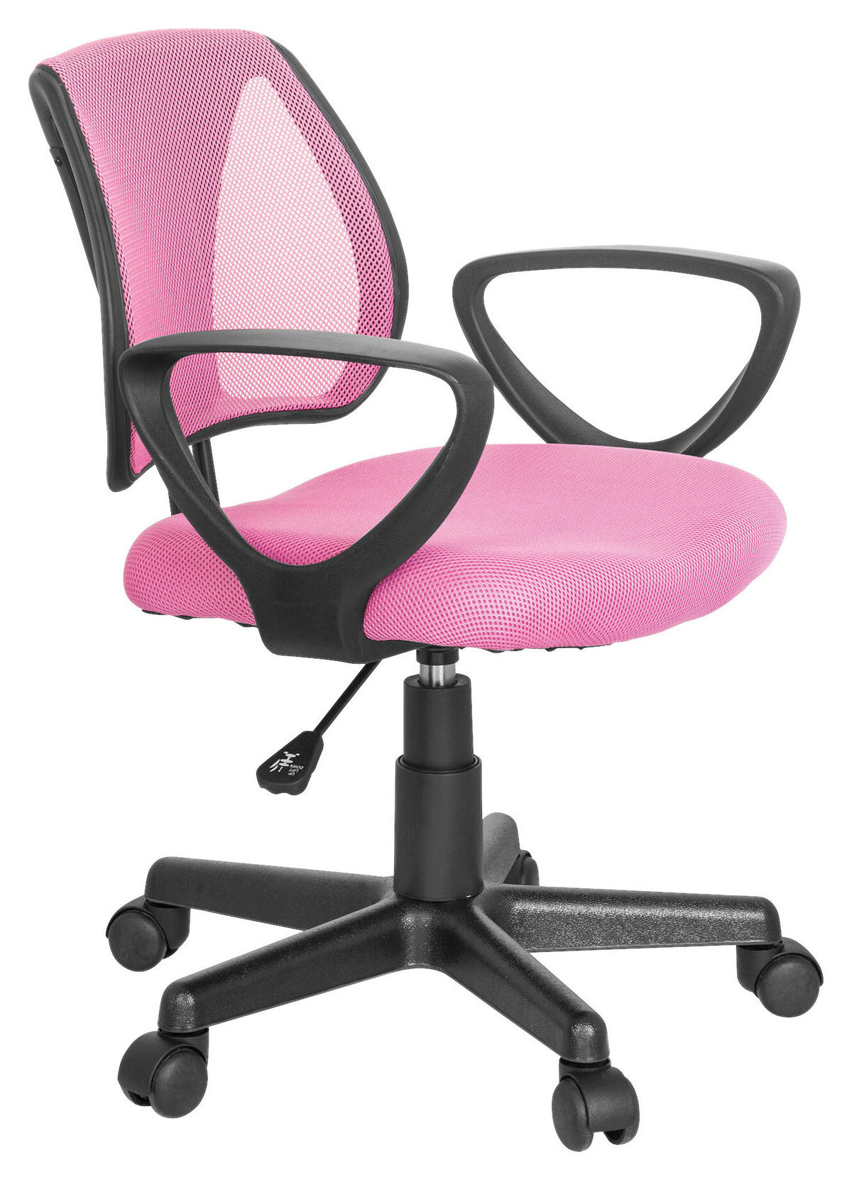 JUGENDDREHSTUHL Pink  - Pink/Schwarz, Basics, Kunststoff (58/75-92/45cm) - MID.YOU