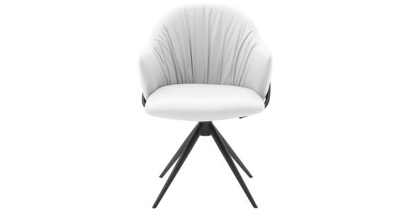 ARMLEHNSTUHL  in Echtleder pigmentiert  - Anthrazit/Weiß, Design, Leder (57/84/44,5cm) - Belluti