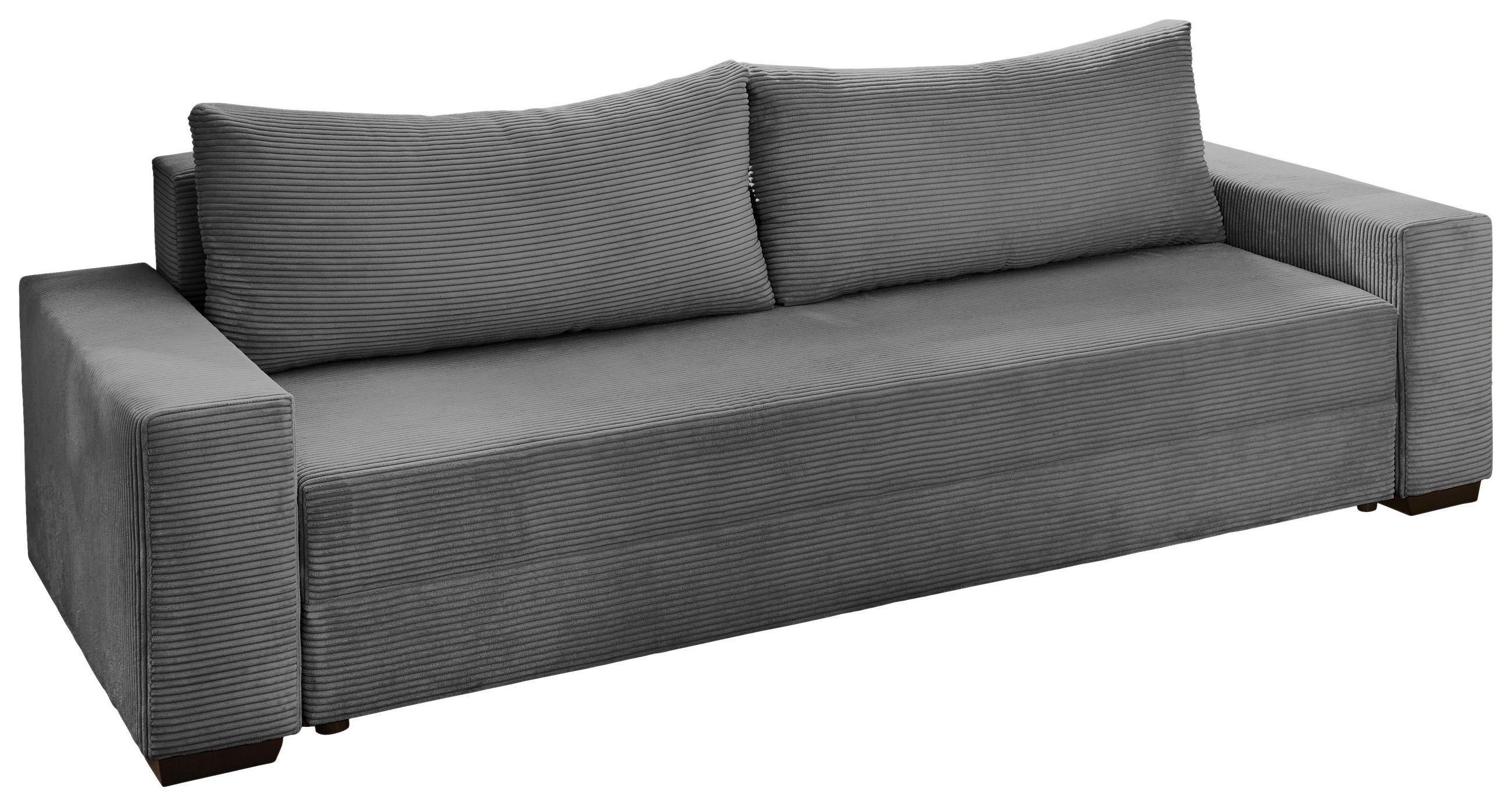 SCHLAFSOFA Cord Dunkelgrau  - Dunkelgrau/Schwarz, Konventionell, Kunststoff/Textil (240/72/95cm) - MID.YOU
