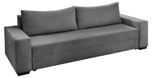 SCHLAFSOFA Cord Dunkelgrau  inkl. Rückenkissen, Bettkasten, Schlaffunktion, Rücken echt, Liegefläche im Originalstoff  - Dunkelgrau/Schwarz, KONVENTIONELL, Kunststoff/Textil (240/72/95cm) - Carryhome