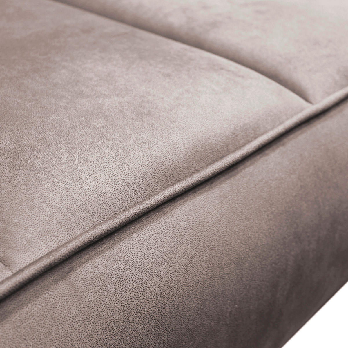 ECKSOFA Beige Velours  - Beige/Schwarz, Design, Textil/Metall (189/260cm) - MID.YOU